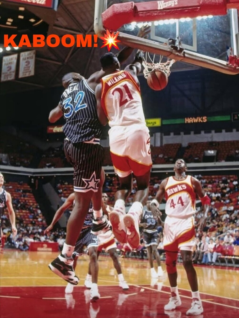 NEW! Dominique Wilkins Hawks Slam Dunk On Shaquille O'Neal! 8.5x11 Glossy Poster